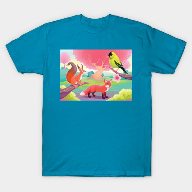 Woods Animals T-Shirt by ddraw